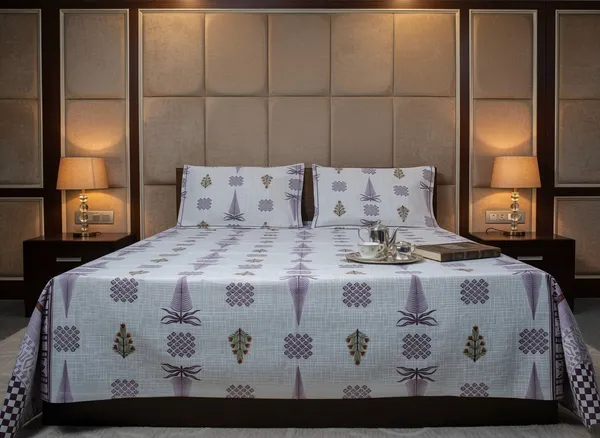 Cotton_Jaipuri_Hand_Block_Print_Purple_Double_Bedsheet_Set