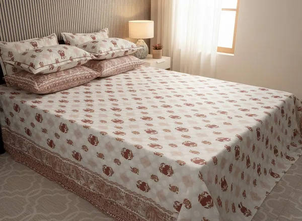 Cotton_Jaipuri_Hand_Block_Print_Red_Double_Bedsheet_Set