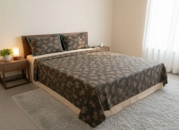 Cotton_Ethnic_Forest_Brown_Green_Motif_King_Size_Bedsheet_Set