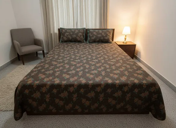 Cotton_Ethnic_Forest_Brown_Green_Motif_King_Size_Bedsheet_Set