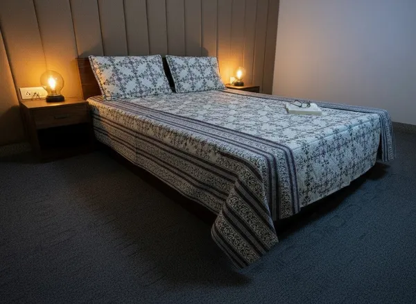 Cotton_Jaipuri_Hand_Block_Print_Pink_Floral_Double_Bedsheet_Set
