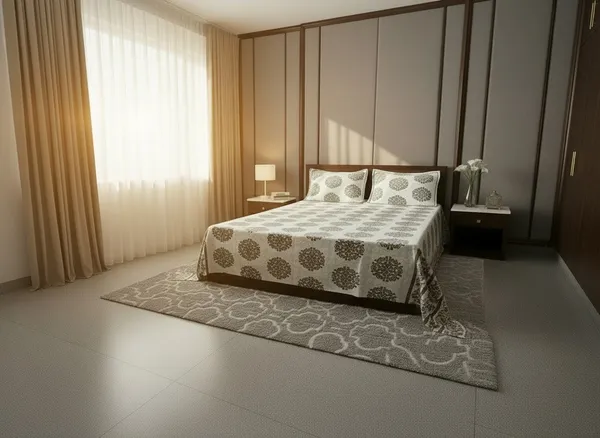 Cotton_Jaipuri_Hand_Block_Print_Brown_Double_Bedsheet_Set