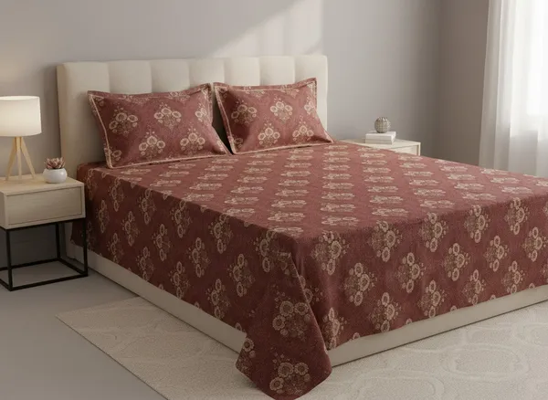 Cotton_Ethnic_Geometric_Teak_Brown_Flat_Double_Bedsheet_Set