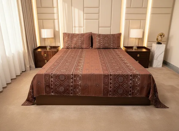 Cotton_Ethnic_Brown_Striped_King_Size_Bedsheet_Set