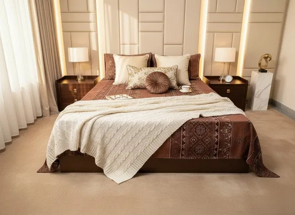 Cotton_Ethnic_Brown_Striped_King_Size_Bedsheet_Set