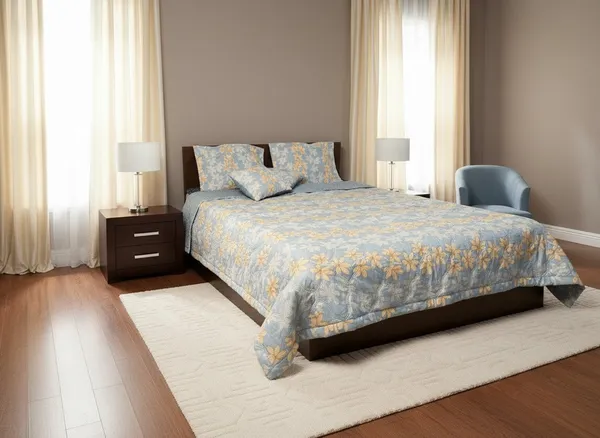 Cotton_Floral_Powder_Blue_Golden_Champa_Double_Ac_Comforter