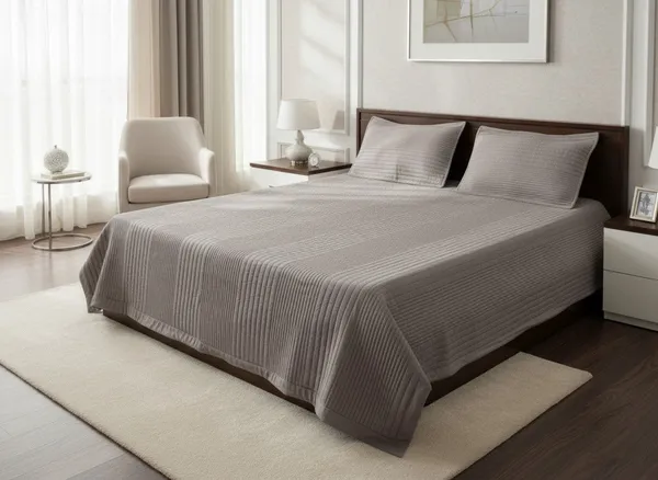 Cotton_Contemporary_Channel_Quilted_Grey_Bedcover_Set