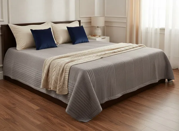 Cotton_Contemporary_Channel_Quilted_Grey_Bedcover_Set