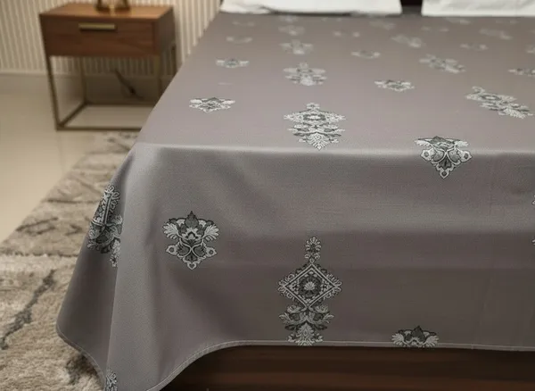 Cotton_Traditional_Charcoal_Grey_Print_King_Size_Bedsheet_Set