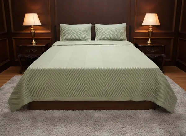Sage_Green_Quilted_Chevron_Cotton_Bedcover_Set_(King)