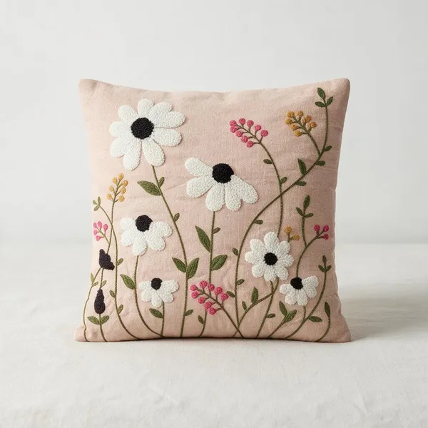 Blush_Daisy_Embroidered_Cotton_Cushion_Cover