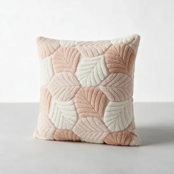 Peach_Textured_Pinwheel-Leaf_Cushion_Cover