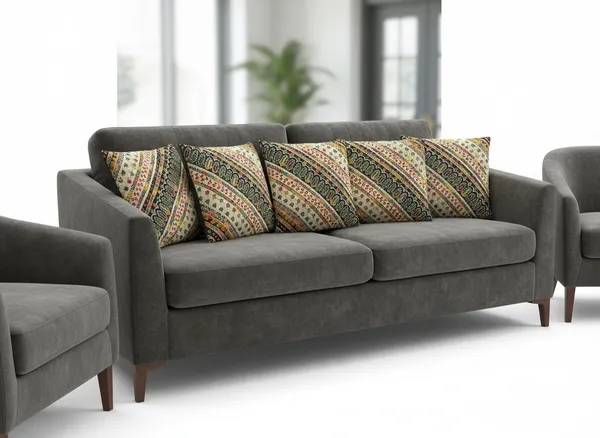 Multicolour_Diagonal_Ikat_Stripe_Cushion_Cover