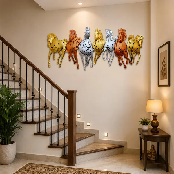 Ind_Decor_Metal_Iron_7_Horse_Cutting_Medium_Multi_B_Decorative_Wall_Art_Sculpture_For_Home_Living_Room_Bedroom_Hotels_Office_Cafe_Multicolor_42_X_2_X_17_Inch_W185_B