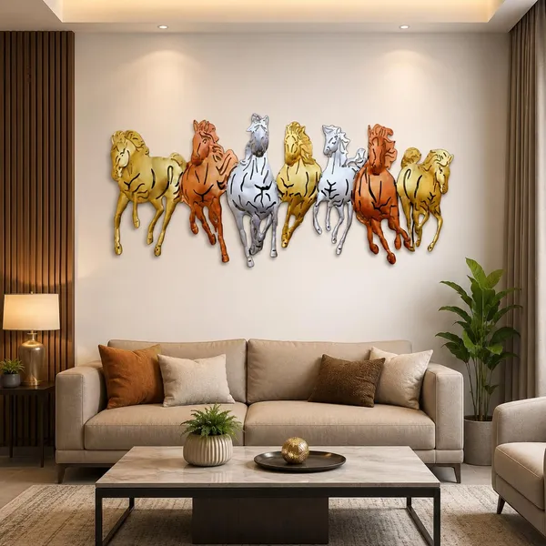 Ind_Decor_Metal_Iron_7_Horse_Cutting_Medium_Multi_B_Decorative_Wall_Art_Sculpture_For_Home_Living_Room_Bedroom_Hotels_Office_Cafe_Multicolor_42_X_2_X_17_Inch_W185_B