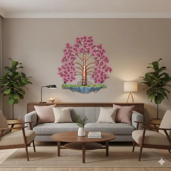 Ind_Decor_Luxury_Handcrafted_Metal_Tree_Wall_Art_With_Led_Lighting_Elegant_Iron_Tree_Wall_Decor_For_Living_Room_Bedroom_Hall_Office_Foyer_Pesto_Tree_Pink_31_X_2_X_40_Inch_Wd056_A