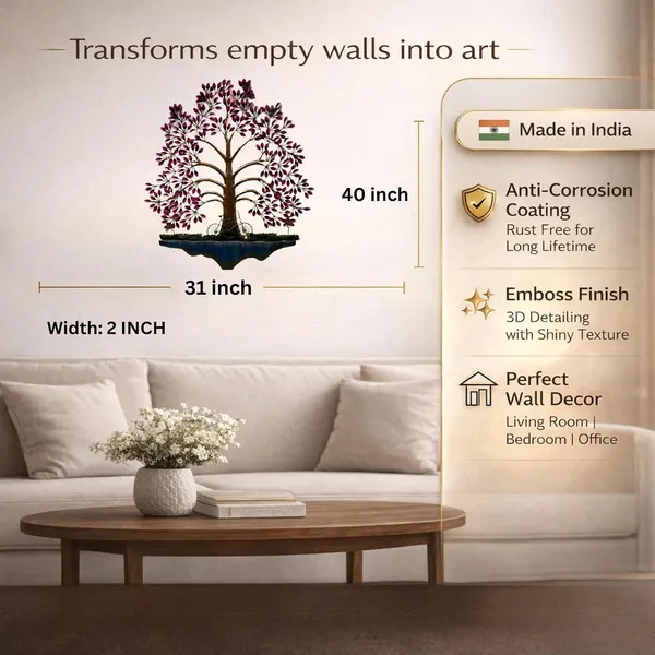 Ind_Decor_Luxury_Handcrafted_Metal_Tree_Wall_Art_With_Led_Lighting_Elegant_Iron_Tree_Wall_Decor_For_Living_Room_Bedroom_Hall_Office_Foyer_Pesto_Tree_Pink_31_X_2_X_40_Inch_Wd056_A