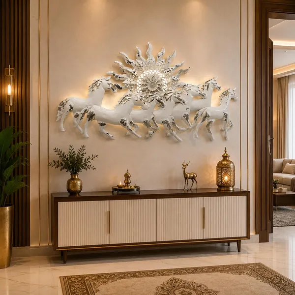 Ind_Decor_Carly_7_Horses_White_Wall_Art_Vastu_Decorative_Metal_Wall_Hanging_Sculpture_For_Living_Room_Bedroom_Office_Elegant_Sunrise_Design_With_Led_Lighting_46_X_2_X_26_Inch_W167_B