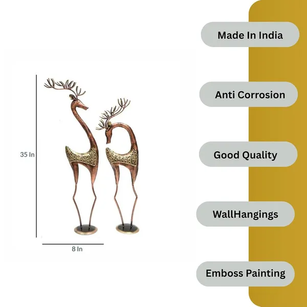 Table_Decor_Deer_S2_Stylish_Handmade_Metal_Table_Decor_For_Living_Room_Bedroom_Office_Decorative_Table_Art_For_Home_Desk_Shelf_Console_Modern_T023_Big_8_5x6x33_Small_8_5x6x31_Inch