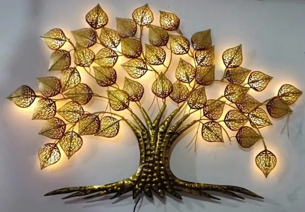 Ind_Decor_Big_Tree_Metal_Wall_Art_With_Led_Light_Handcrafted_Iron_Tree_Wall_Hanging_For_Living_Room_Bedroom_Hall_Office_Entrance_Pan_Tree_2_Golden_W244_Size_58_2_36_Inch_W244