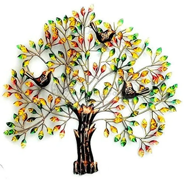 Ind_Decor_Metal_Iron_3_Bird_Tree_Multi_Decorative_Wall_Art_Handcrafted_Metal_Wall_Sculpture_For_Living_Room_Bedroom_Office_Hotels_Caf_Multicolor_30_X_1_X_30_Inch_W051_B