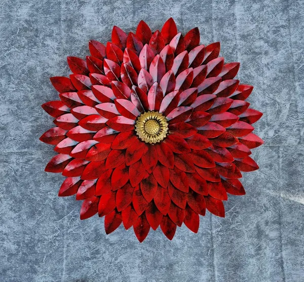 Ind_Decor_Metal_Iron_Rajasthani_Ethnic_Hand_Crafted_Red_Sun_Flower_Wall_Decor_Wall_Hanging_For_Living_Room_Bedroom_Size_25_X_4_X_25_Inch_W111_A