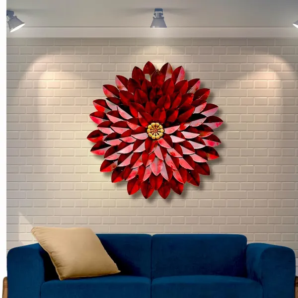 Ind_Decor_Metal_Iron_Rajasthani_Ethnic_Hand_Crafted_Red_Sun_Flower_Wall_Decor_Wall_Hanging_For_Living_Room_Bedroom_Size_25_X_4_X_25_Inch_W111_A