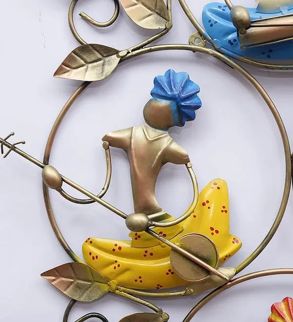 Ind_Decor_Metal_Iron_Handmade_4_Anti_Musicians_Figurine_Wall_Decor_Modern_Wall_Hanging_Decorative_Showpiece_For_Living_Room_Bedroom_Hotel_Caf_Office_Size_24120_Inch_Model_W181