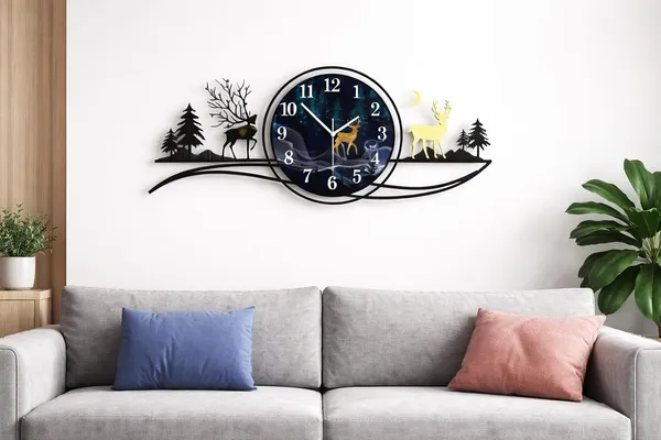 Ind_Decor_Canary_Time_Metal_Wall_Clock_Modern_Designer_Wall_Clock_For_Living_Room_Large_Decorative_Wall_Art_Premium_Iron_Clock_Silent_Quartz_Movement_32_2x2x13_3_Inch_St060