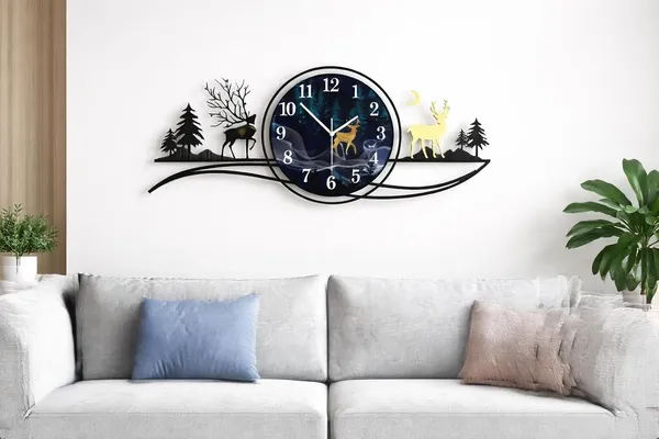 Ind_Decor_Canary_Time_Metal_Wall_Clock_Modern_Designer_Wall_Clock_For_Living_Room_Large_Decorative_Wall_Art_Premium_Iron_Clock_Silent_Quartz_Movement_32_2x2x13_3_Inch_St060