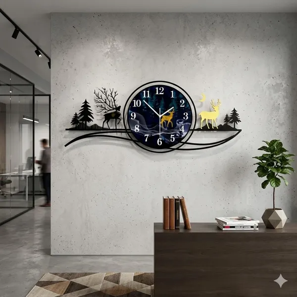 Ind_Decor_Canary_Time_Metal_Wall_Clock_Modern_Designer_Wall_Clock_For_Living_Room_Large_Decorative_Wall_Art_Premium_Iron_Clock_Silent_Quartz_Movement_32_2x2x13_3_Inch_St060