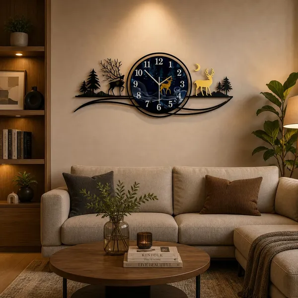 Ind_Decor_Canary_Time_Metal_Wall_Clock_Modern_Designer_Wall_Clock_For_Living_Room_Large_Decorative_Wall_Art_Premium_Iron_Clock_Silent_Quartz_Movement_32_2x2x13_3_Inch_St060