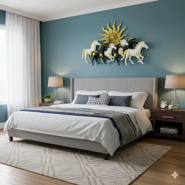 IND_DECOR_Carly_7_Horses_Wall_Art_|_Vastu_Decorative_Metal_Wall_Hanging_Sculpture_for_Living_Room,_Bedroom,Cafe._&_Office_|_Elegant_Sunrise_Design_with_LED_Lighting_|_36_x_2x_20_Inch_|_IND_W153_(C)