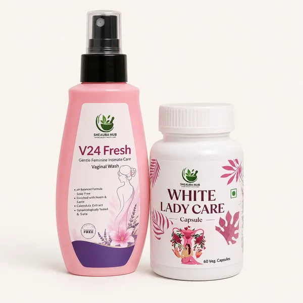 Sheaurahub_White_Lady_Antioxidant_Herbal_Veg_Capsules_And_V24_Fresh_Vaginal_Wash_With_Neem_&_Calendula