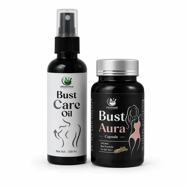 Bust_Aura_Shatavari_Ashwagandha_Herbal_Capsules_And_Sheaurahub_Bust_Care_Almond_Olive_Coconut_Body_Oil