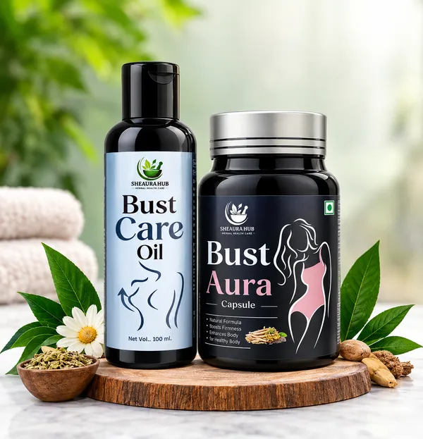 Bust_Aura_Shatavari_Ashwagandha_Herbal_Capsules_And_Sheaurahub_Bust_Care_Almond_Olive_Coconut_Body_Oil