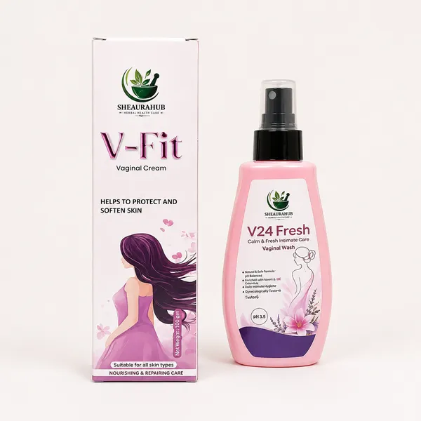 Sheaurahub_V24_Fresh_Vaginal_Wash_With_Neem_&_Calendula_And_Aloe_Vera_Vitamin_E_Vaginal_Cream