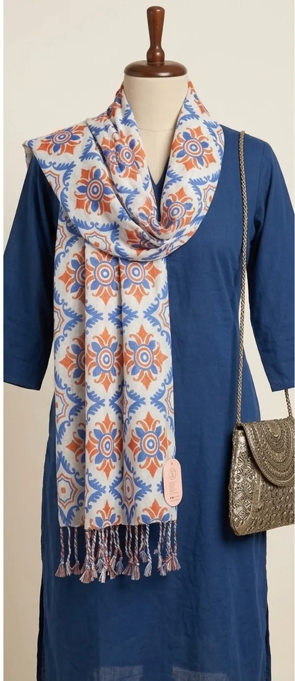 White_Printed_Tassel_Dupatta