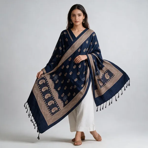 Navy_Rayon_Dupatta_For_Women