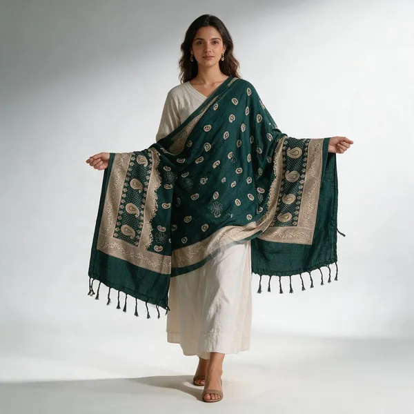 Green_Rayon_Dupatta_For_Women