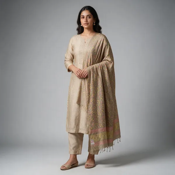 Beige_Rayon_Dupatta_For_Women