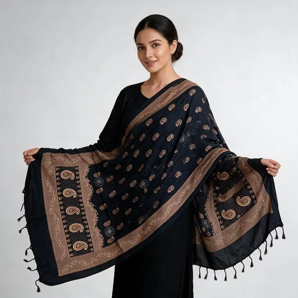Black_Rayon_Dupatta_For_Women