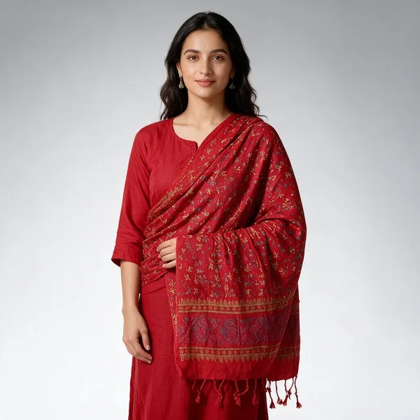 Red_Rayon_Dupatta_For_Women