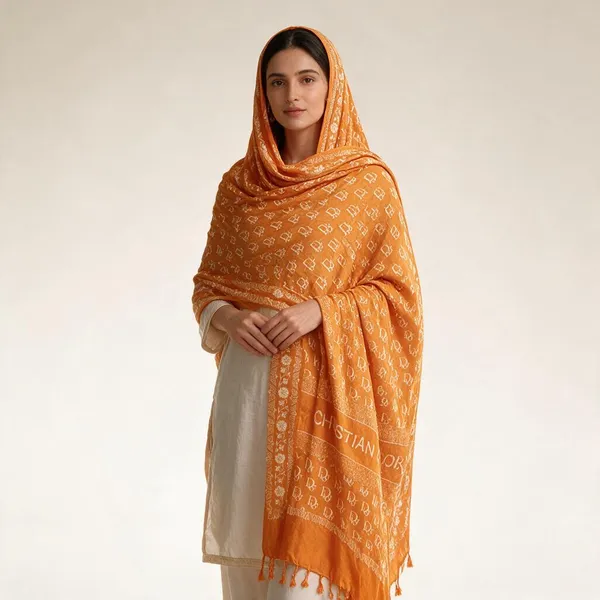 Orange_Rayon_Dupatta_For_Women