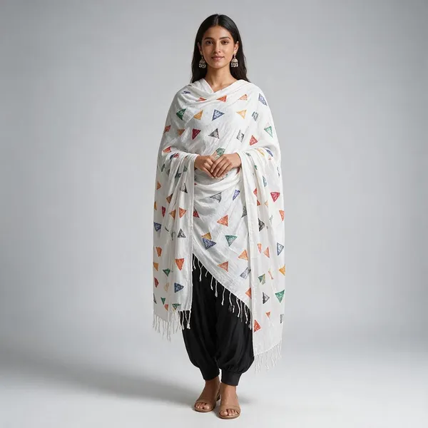 White_Rayon_Dupatta_For_Women