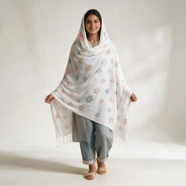 White_Rayon_Dupatta_For_Women