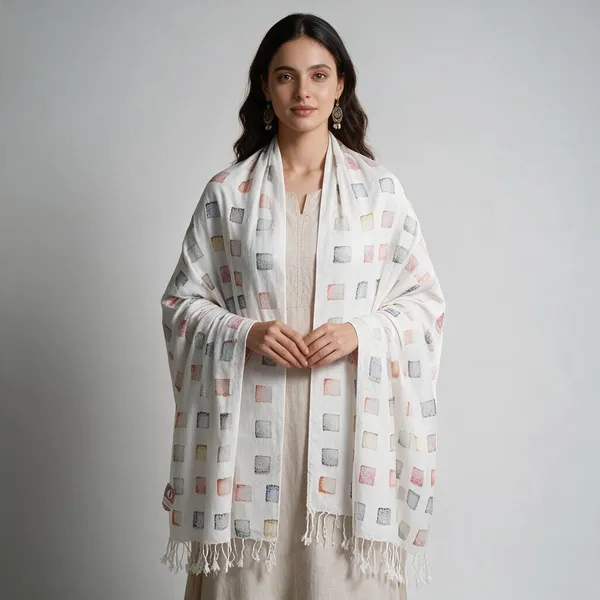White_Rayon_Dupatta_For_Women