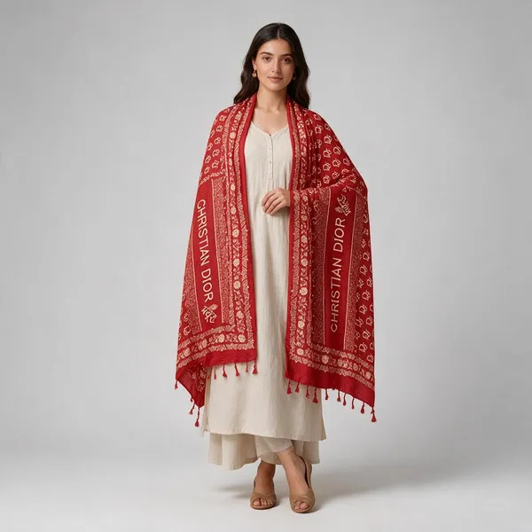 Red_Rayon_Dupatta_For_Women