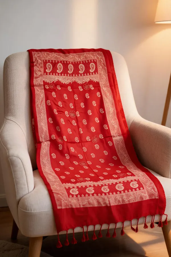 Red_Rayon_Dupatta_For_Women