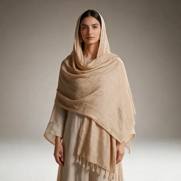 Beige_Rayon_Dupatta_For_Women